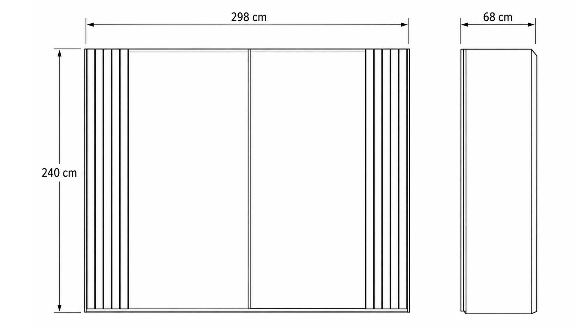 Interliving Kleiderschrank Serie 1208 - Schwebetürenschrank