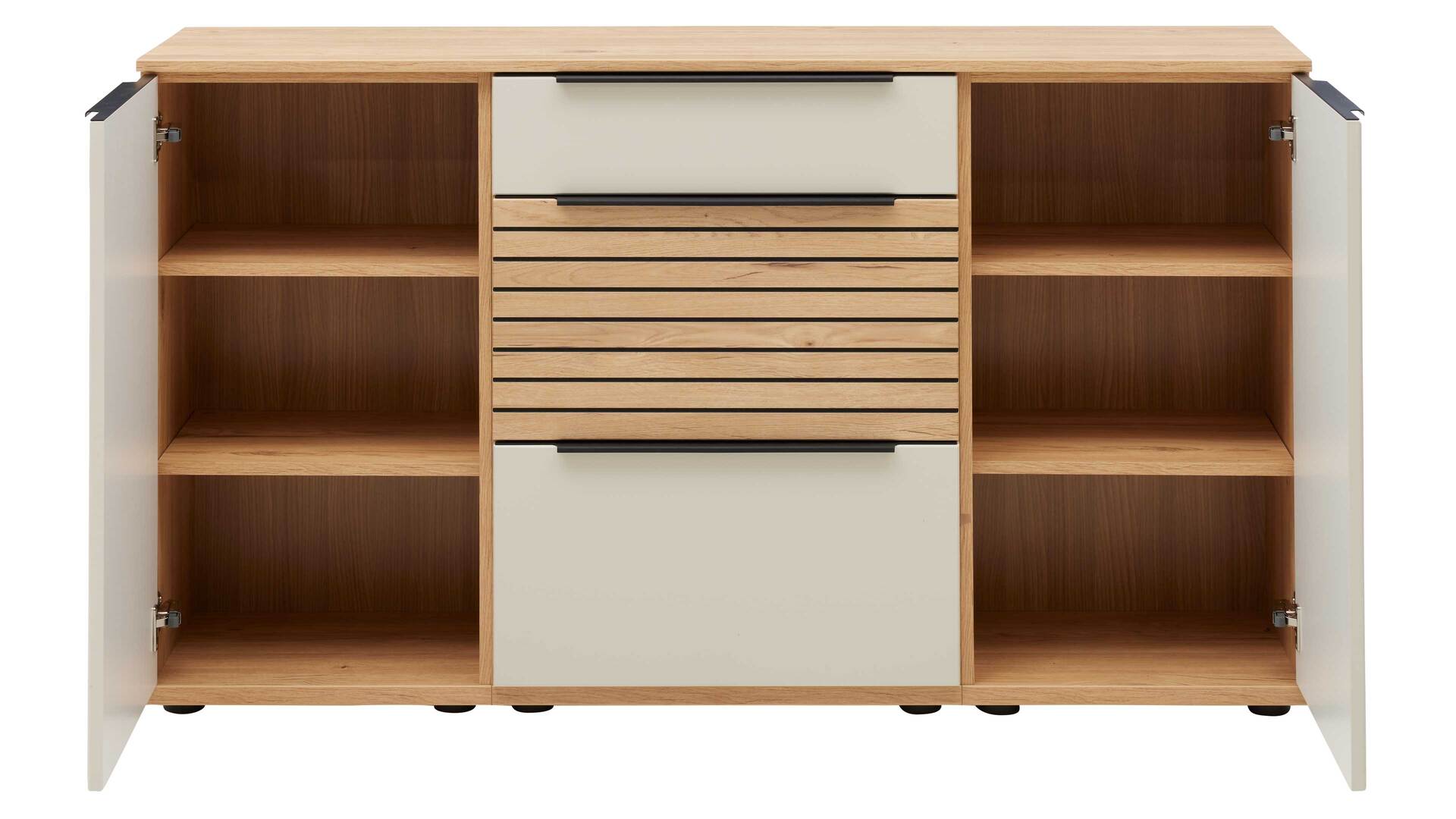 Interliving Wohnzimmer Serie 2032 - Sideboard mit Regalkombination