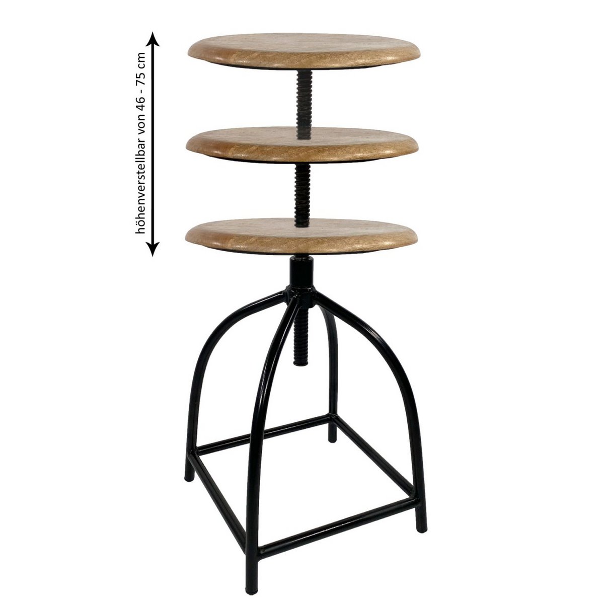 Drehhocker Barhocker Hocker Drehstuhl höhenverstellbar Liverpool Massivholz nachhaltig Metall-Gestel