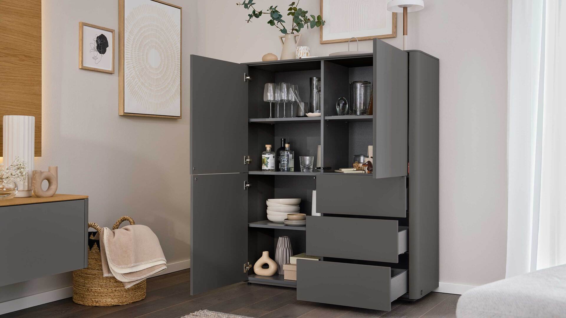 Interliving Wohnzimmer Serie 2035 - Highboard