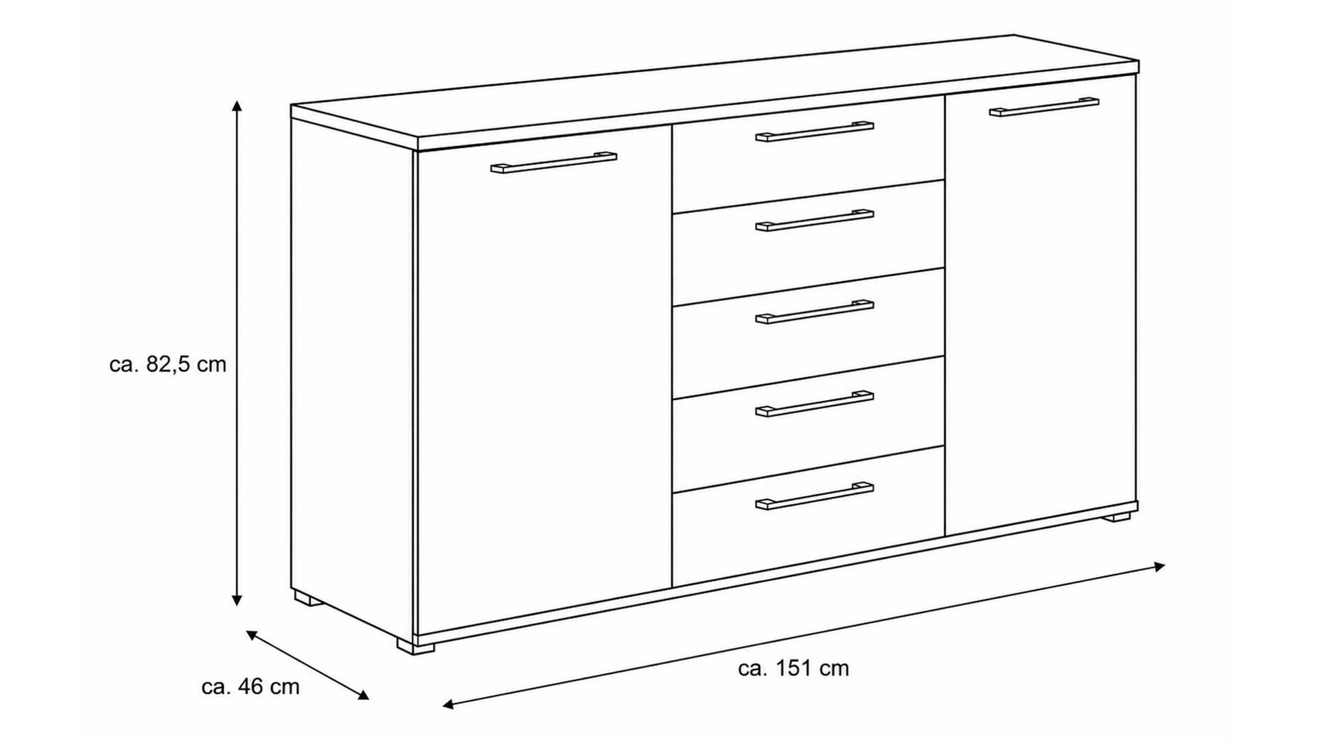 Interliving Kleiderschrank Serie 1207 – Kombikommode