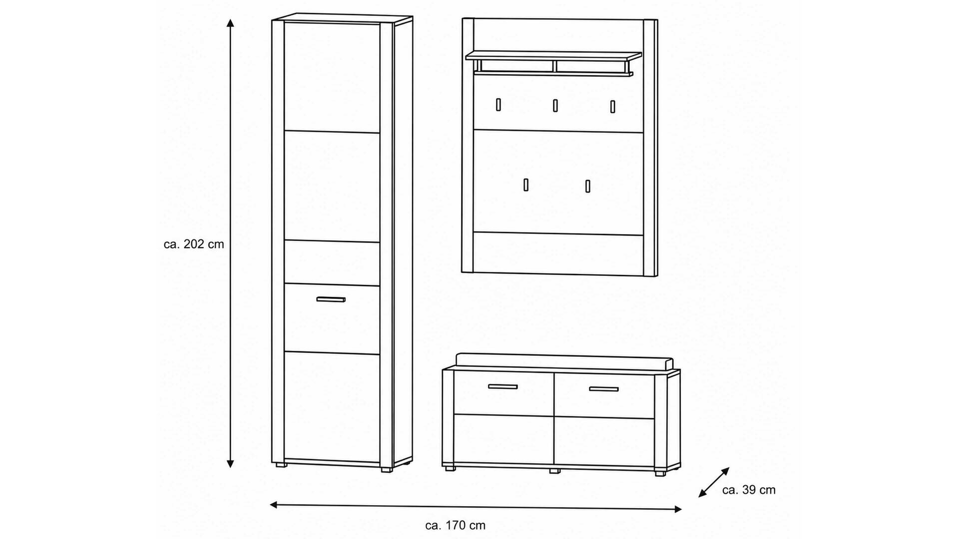 Interliving Garderoben Serie 6014 - Garderoben-Set