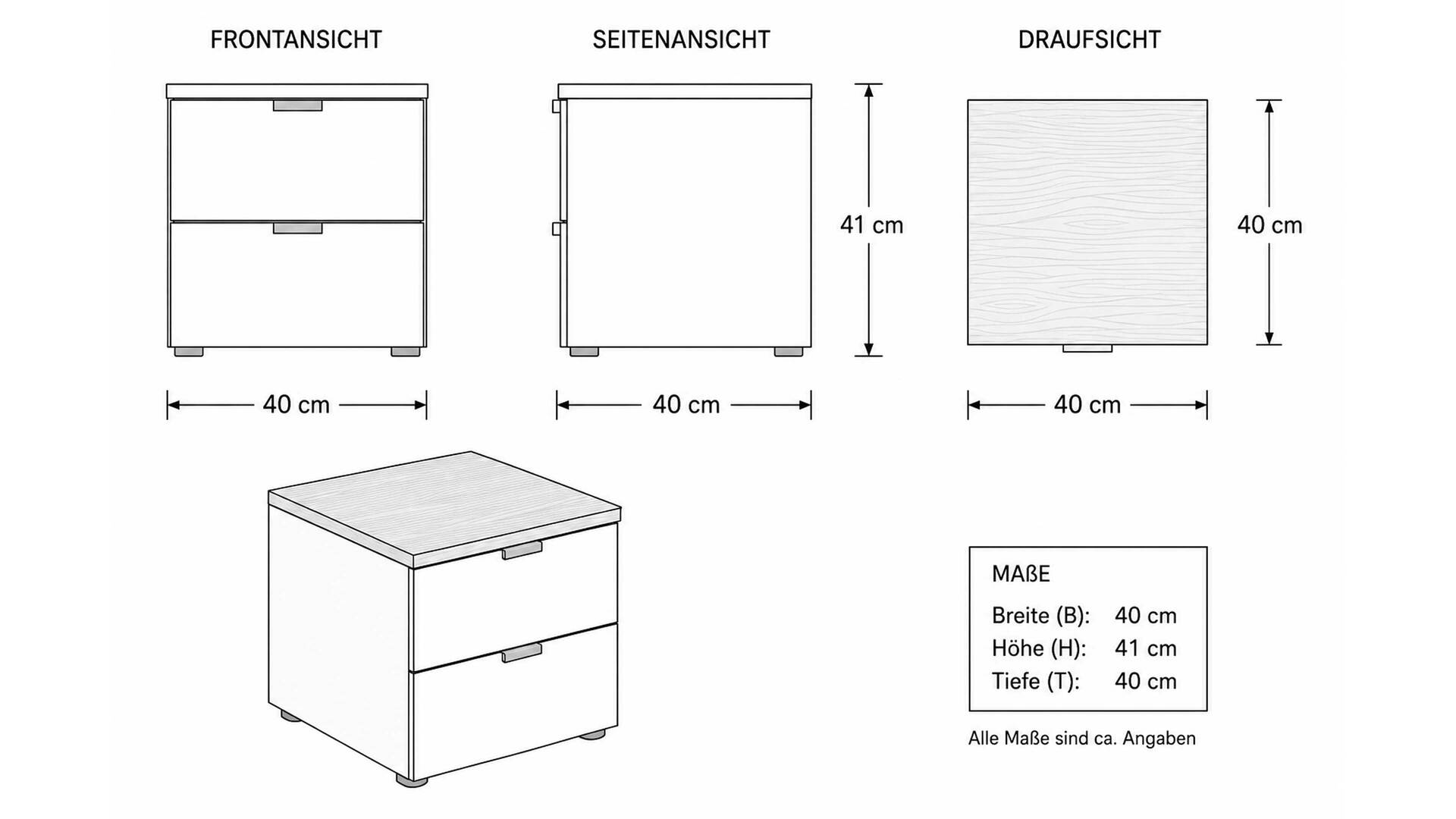 Interliving Kleiderschrank Serie 1208 - Nachtkommode