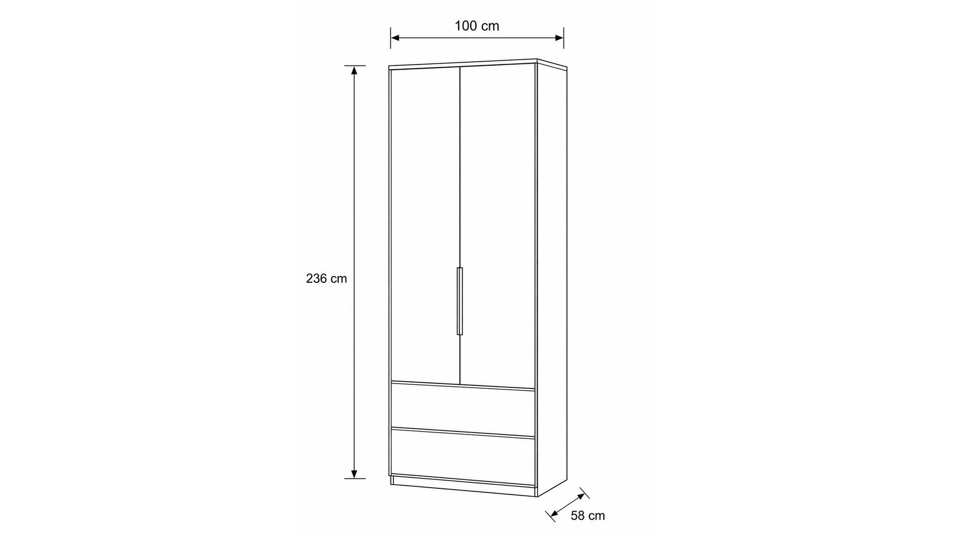 Interliving Kleiderschrank Serie 1205 – Kleiderschrank