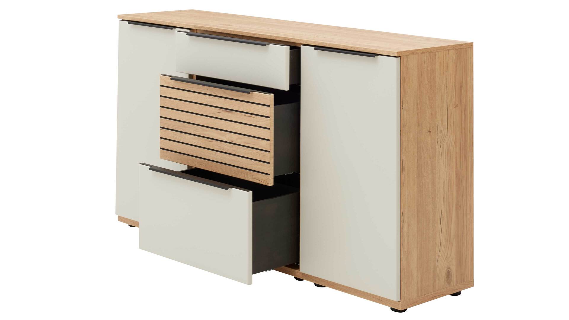Interliving Wohnzimmer Serie 2032 - Sideboard mit Regalkombination