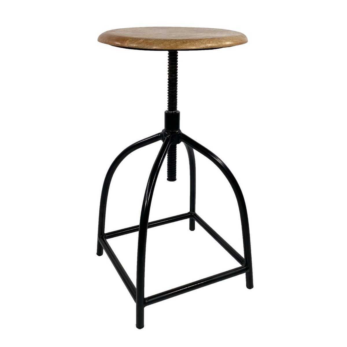 Drehhocker Barhocker Hocker Drehstuhl höhenverstellbar Liverpool Massivholz nachhaltig Metall-Gestel