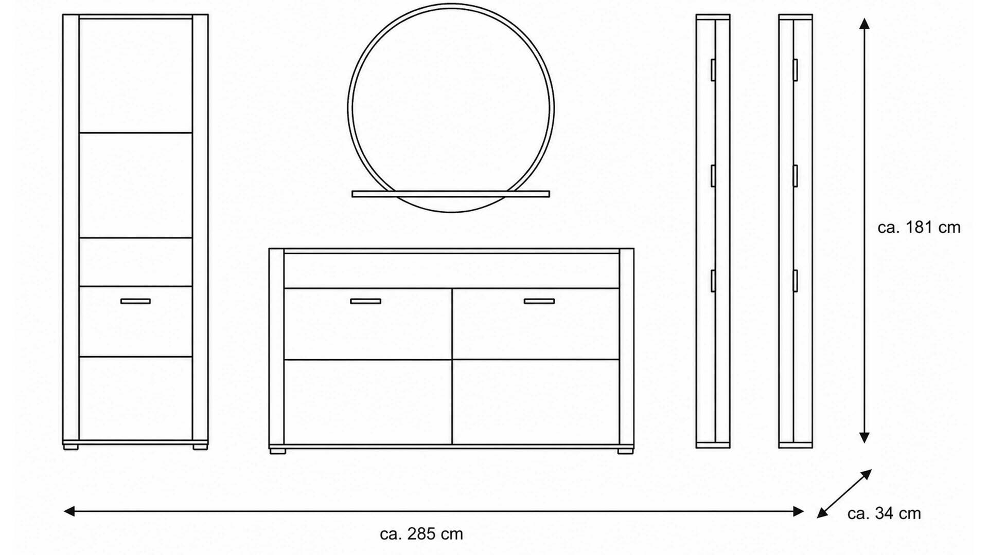 Interliving Garderoben Serie 6014 - Garderobenkombination