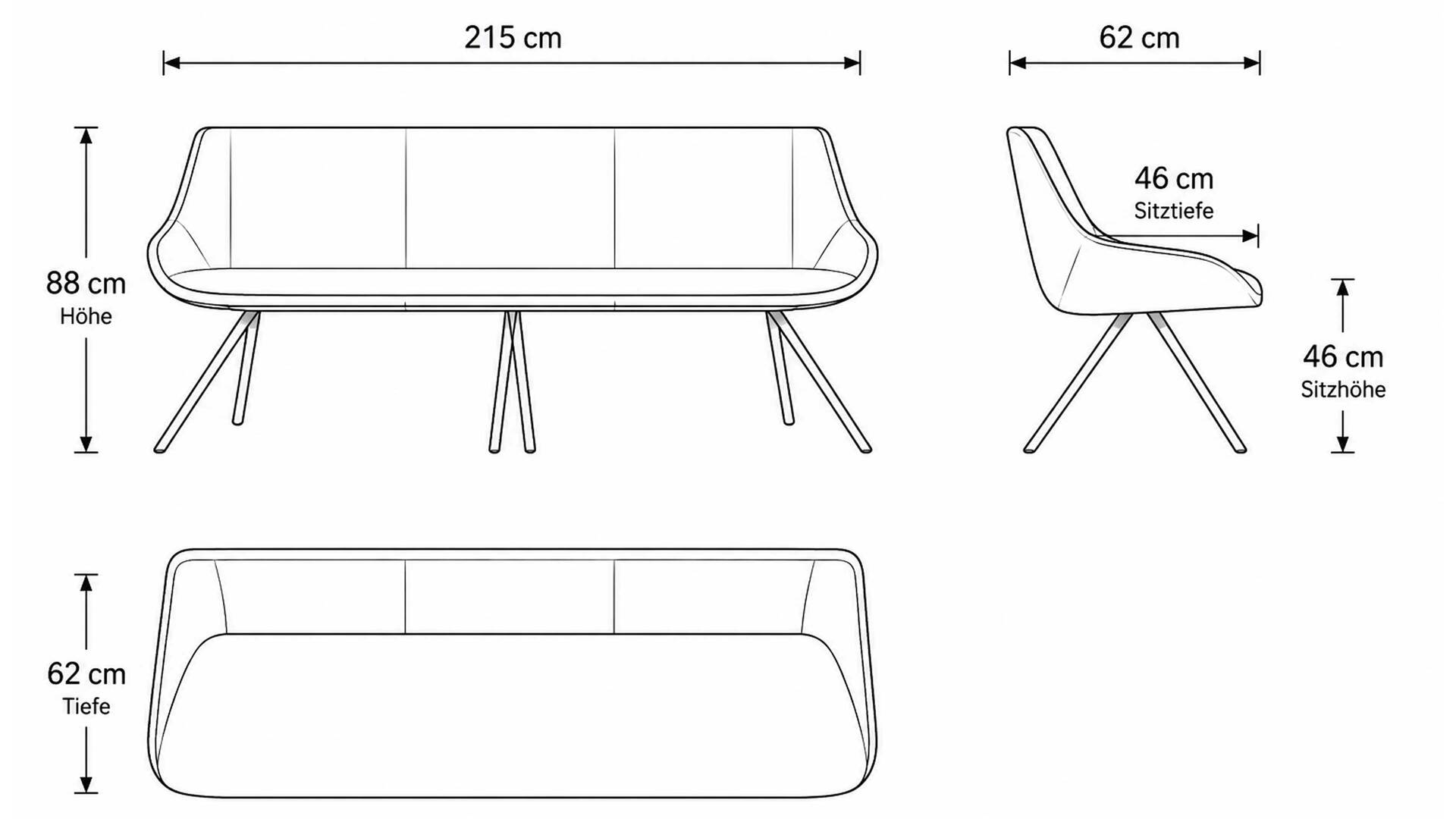 Interliving Esszimmer Serie 5115 - lederbezogene  Polsterbank