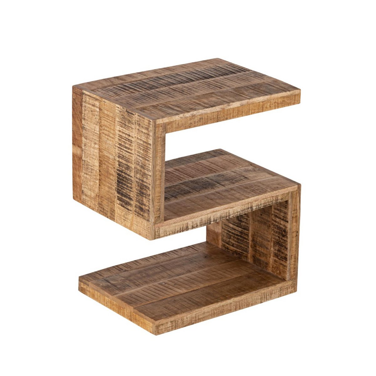 Beistelltisch Holz S Form 42x50x31cm Sofatisch Sissi Blumensäule nachhaltig Mango Altholz