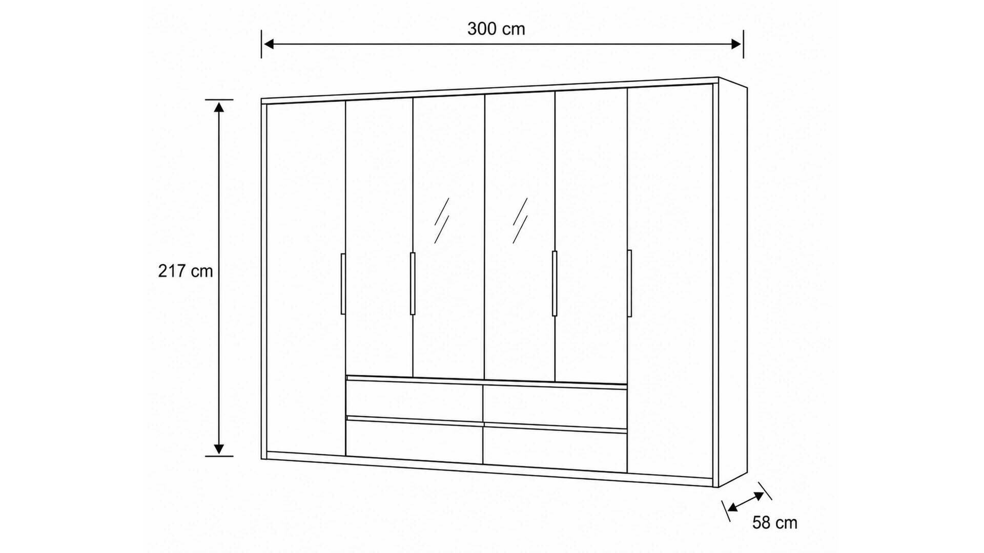 Interliving Kleiderschrank Serie 1205 – Falttürenschrank