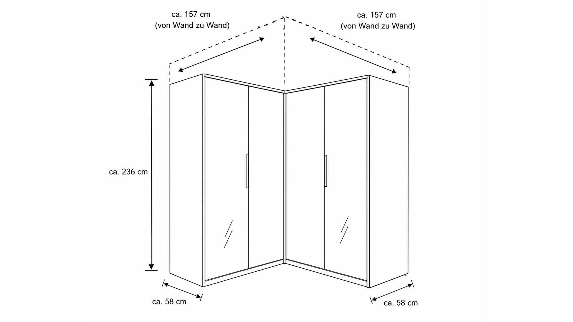 Interliving Kleiderschrank Serie 1205 – Eckschrank