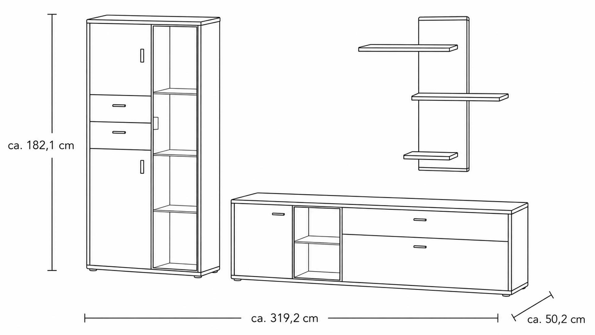 Interliving Wohnzimmer Serie 2024 - Wohnwand