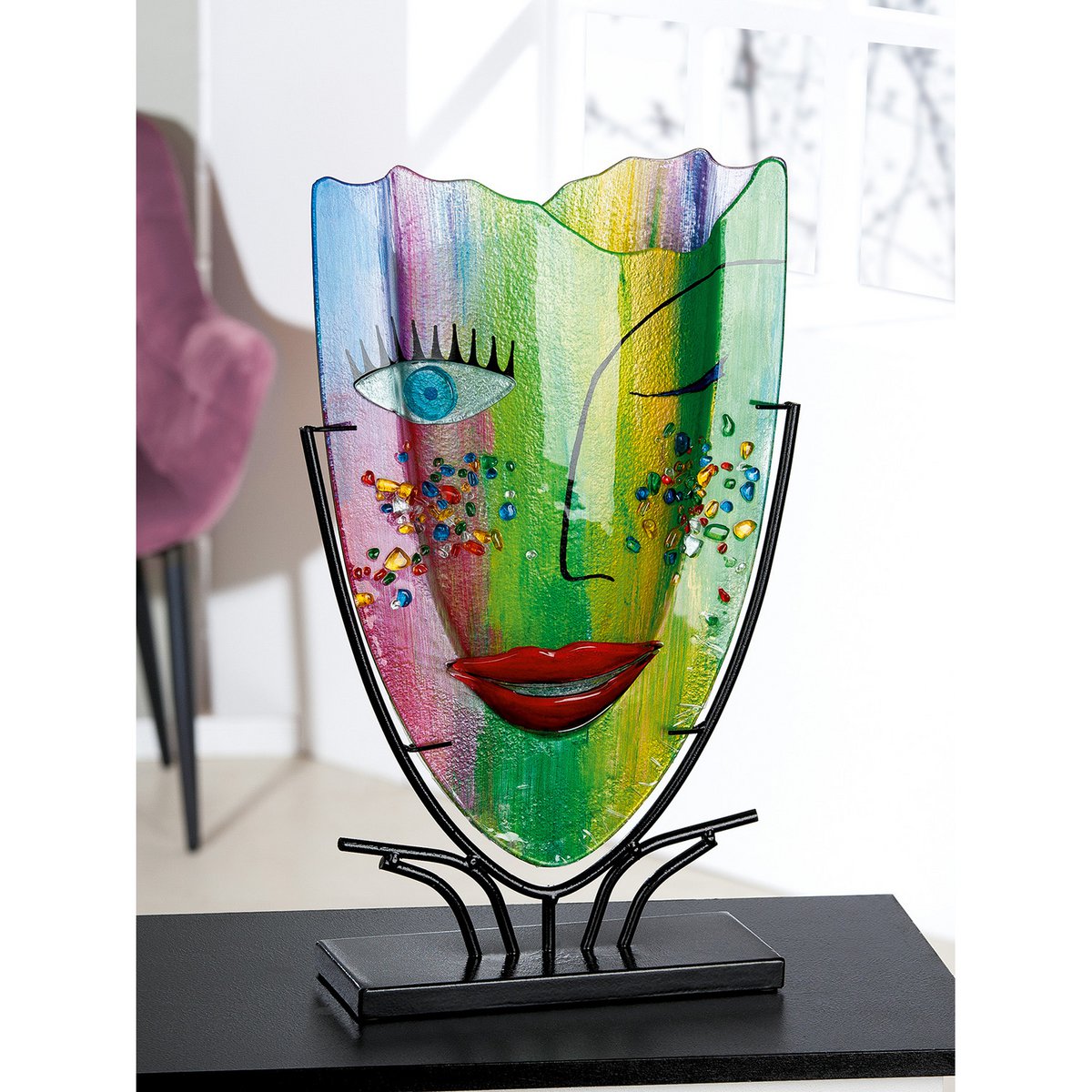 Glasart ovale Designvase Face "Amour"