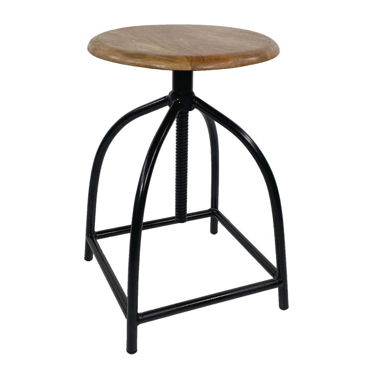 Drehhocker Barhocker Hocker Drehstuhl höhenverstellbar Liverpool Massivholz nachhaltig Metall-Gestel